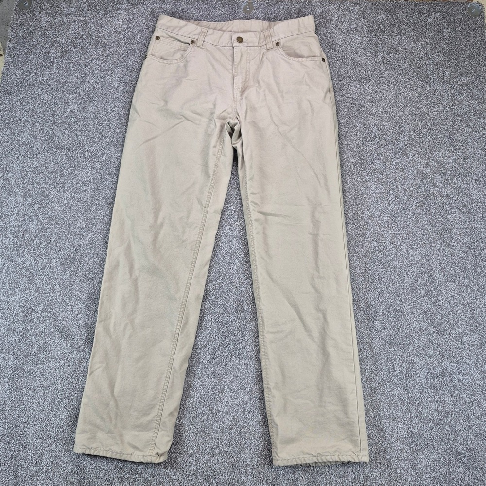 Woolrich Flannel Lined Chino Pants Womens 10 Khaki Buffalo Check Straight Leg‎